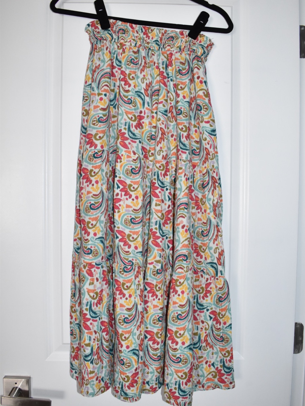 Marine Layer Colorful Paisley Tiered Maxi Skirt – Size Small